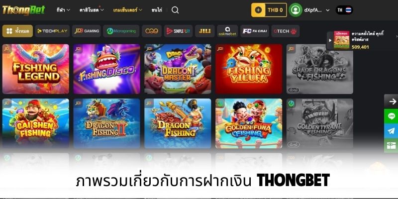 ภาพรวมเกี่ยวกับการฝากเงิน ThongBet